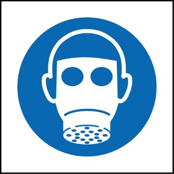 Picture of "Respirator Picture Symbol" Sign 