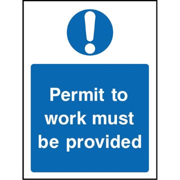 Picture of "Permit To Work Must Be Provided" Sign 