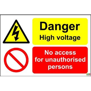 Picture of Danger High Voltage No Access For Unauthorised Persons Sign
