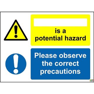 Picture of Coshh Sign - Is A Potential Hazard Please Observe The Correct Precautions Safety Sign