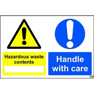 Picture of Coshh - Hazardous Waste - Handle With Care Sign 