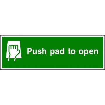Picture of "Fire Exit- Push Pad To Open" Sign 