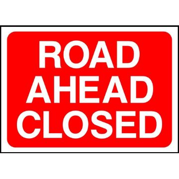 Picture of "Road Ahead Closed" Sign 