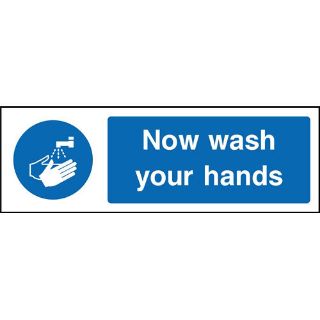 Picture of "Now Wash Your Hands" Sign 