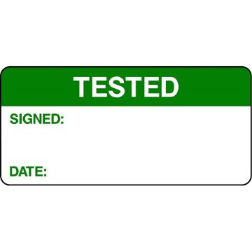 Picture of "Tested- Signed- Date" Sign 