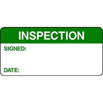Picture of "Inspection- Signed- Date" Sign 