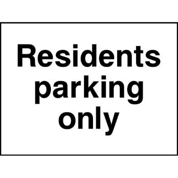 Picture of "Residents Parking Only" Sign 