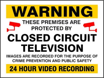 Picture of Warning CCTV Closed Circuit Television 24 Hour Video Recording 