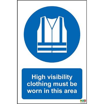 Picture of High Visibility Clothing Must Be Worn In This Area Safety Sign