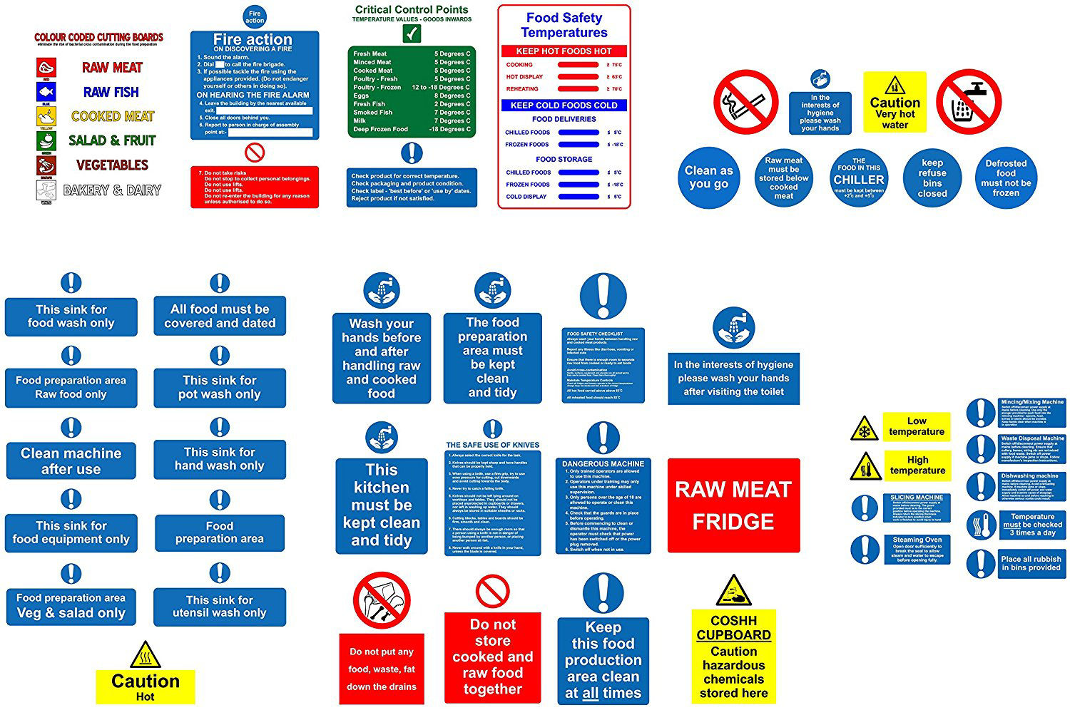 KPCM Kitchen Safety Signs Full Pack Made In The UK   0003330 Kitchen Safety Signs Full Pack 