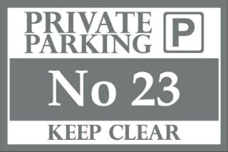 Picture of Private parking keep clear personalised sign - Self adhesive sticker (200mm x 150mm)