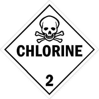 Picture of Chlorine Hazardous chemical Safety sign - Self adhesive sticker (200mm x 200mm)