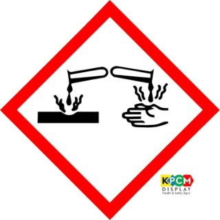 Picture of Corrosive Label Sticker - Self Adhesive Vinyl 100mm x 100mm