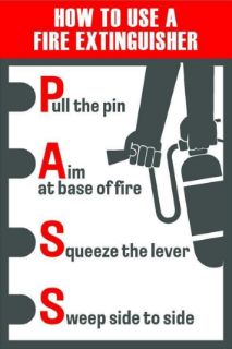 Picture of How to use fire extinguisher sign - 1mm flexible Plastic sign (200mm x 150mm)