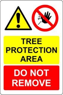 Picture of Tree protection area do not remove Forest Safety sign - 1.2mm Rigid plastic 200mm x 150mm