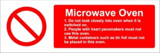 Picture of Hygiene Catering Microwave Oven Safety Sign - Self Adhesive Sticker 150mm x 50mm