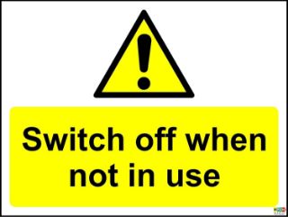 Picture of Switch Off When not in use Safety Sign - Self Adhesive Sticker 100mm x 100mm