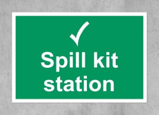 Picture of Spill kit station safety sign - Self adhesive sticker (200mm x 150mm)