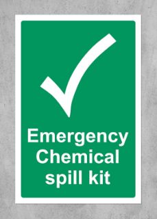 Picture of Emergency signs Chemical spill kit Safety sign - 1.2mm Rigid plastic 200mm x 150mm