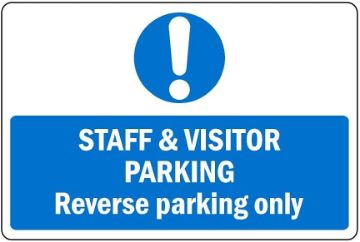 Picture of Staff and visitor parking Reverse parking only Safety sign - 3mm Aluminium sign (400mm x 300mm)