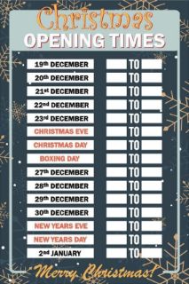 Picture of Christmas opening business times sign - 1mm flexible Plastic (600mm x 400mm)